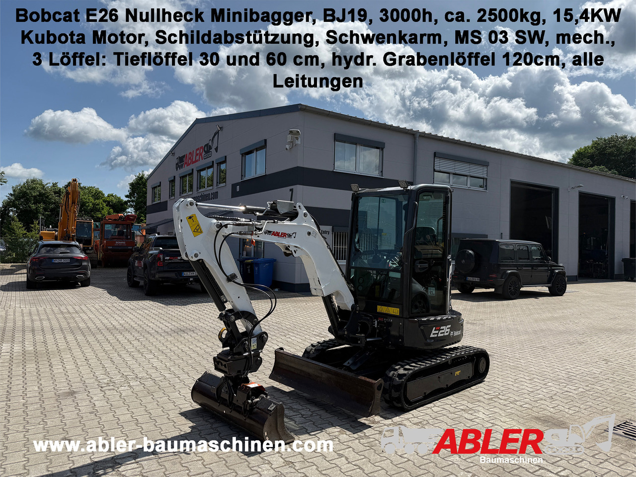 Bobcat E26 Nullheck Minibagger MS03 3 Löffel - Excavadora: foto 1 Bobcat E26 Nullheck Minibagger MS03 3 Löffel - Excavadora: foto 1