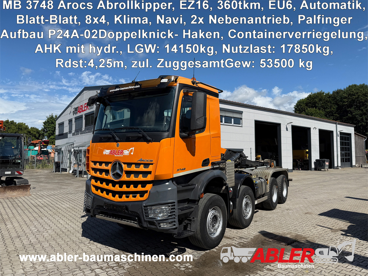 Mercedes-Benz 3748 Arocs Abrollkipper Palfinger AHK - Otros maquinaria: foto 1 Mercedes-Benz 3748 Arocs Abrollkipper Palfinger AHK - Otros maquinaria: foto 1