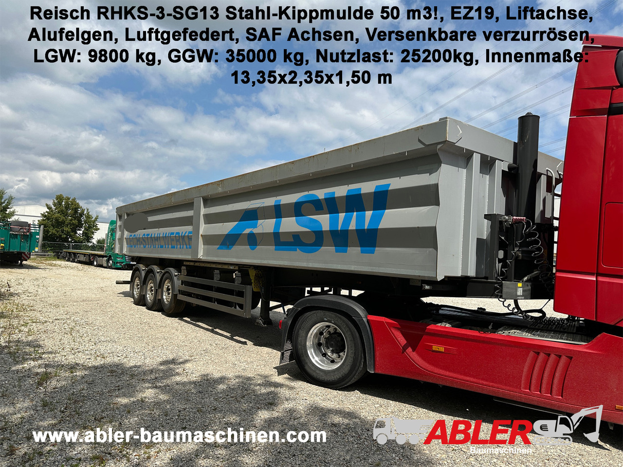Reisch RHKS-3-SG13 Stahl Kippmulde 50 m3 - Semirremolque volquete: foto 1 Reisch RHKS-3-SG13 Stahl Kippmulde 50 m3 - Semirremolque volquete: foto 1