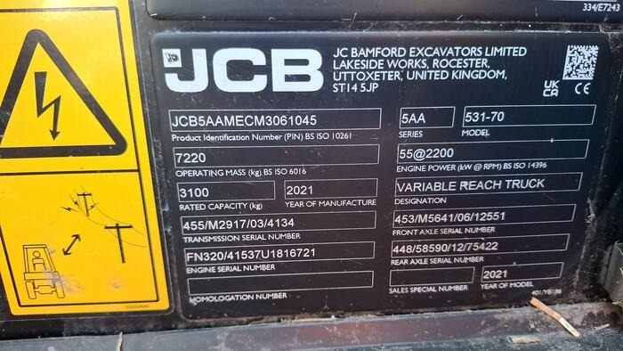 JCB 531-70 - Manipulador telescópico: foto 4 JCB 531-70 - Manipulador telescópico: foto 4
