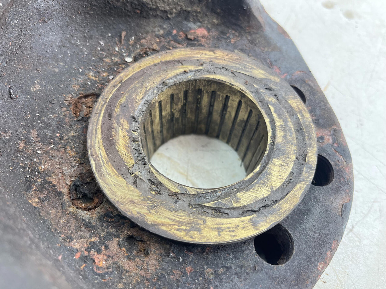 Mangueta para Grúa FAUN RTF 50 Steering knuckle 16 holes axle 1 left: foto 7