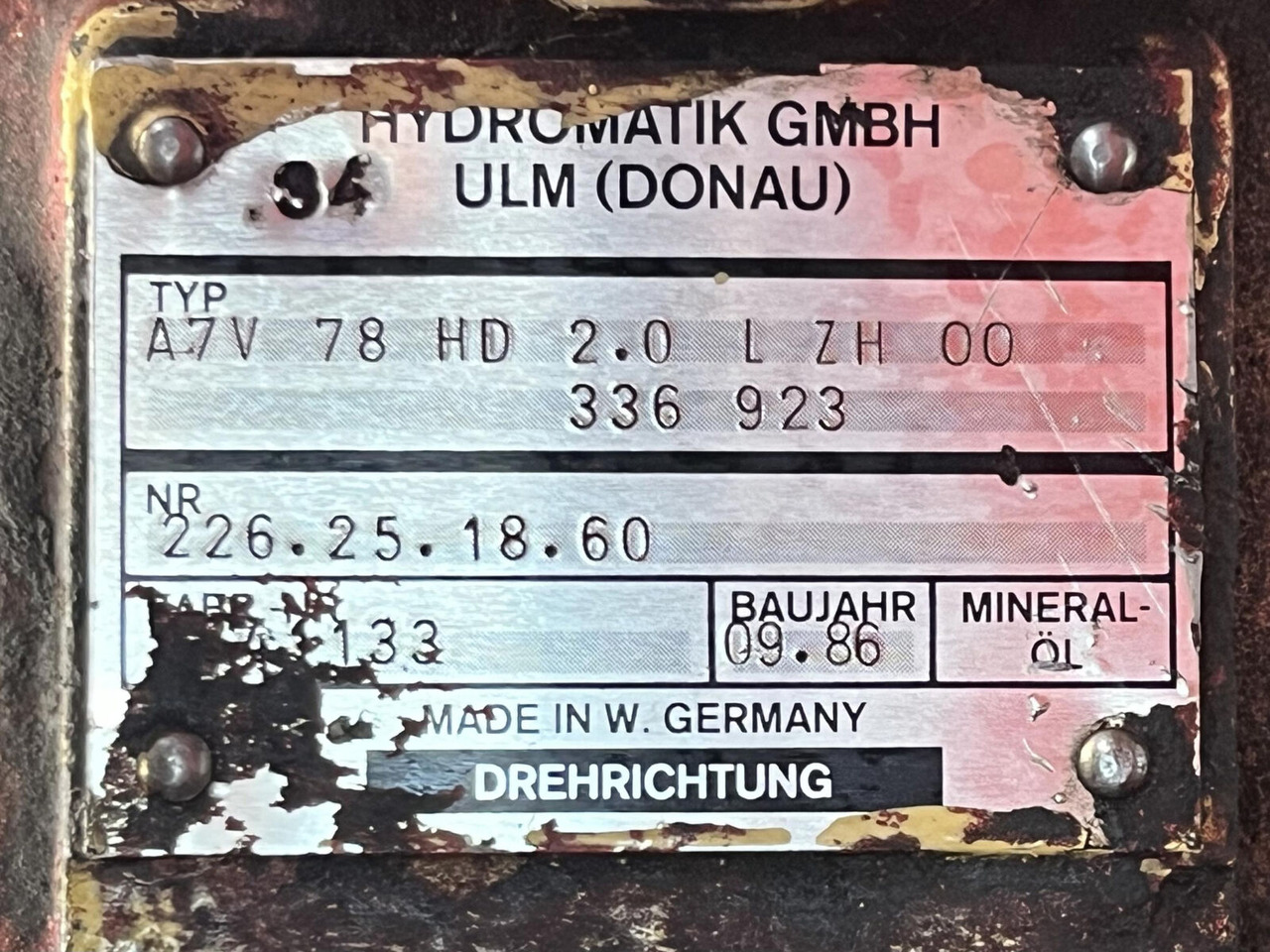 Gottwald pump A2F.160.W.2.Z.6 - Bomba hidráulica para Autogrúa: foto 5 Gottwald pump A2F.160.W.2.Z.6 - Bomba hidráulica para Autogrúa: foto 5