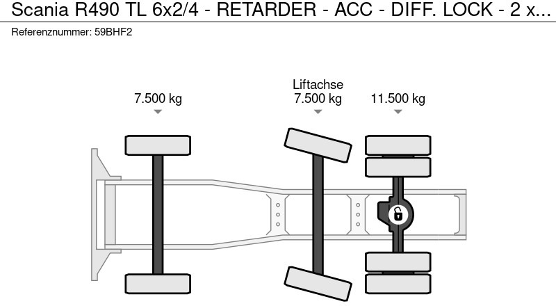 Cabeza tractora Scania R490 TL 6x2/4 - RETARDER - ACC - DIFF. LOCK - 2 x FUEL TANKS - 2 BEDS - EXCELLENT CONDITION -: foto 8 Cabeza tractora Scania R490 TL 6x2/4 - RETARDER - ACC - DIFF. LOCK - 2 x FUEL TANKS - 2 BEDS - EXCELLENT CONDITION -: foto 8