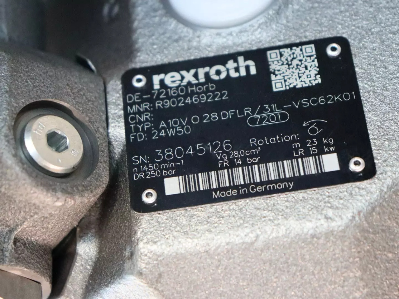 REXROTH A10VO28DFLR/31L-VSC62K01 - Bomba hidráulica para Maquinaria de construcción: foto 5 REXROTH A10VO28DFLR/31L-VSC62K01 - Bomba hidráulica para Maquinaria de construcción: foto 5