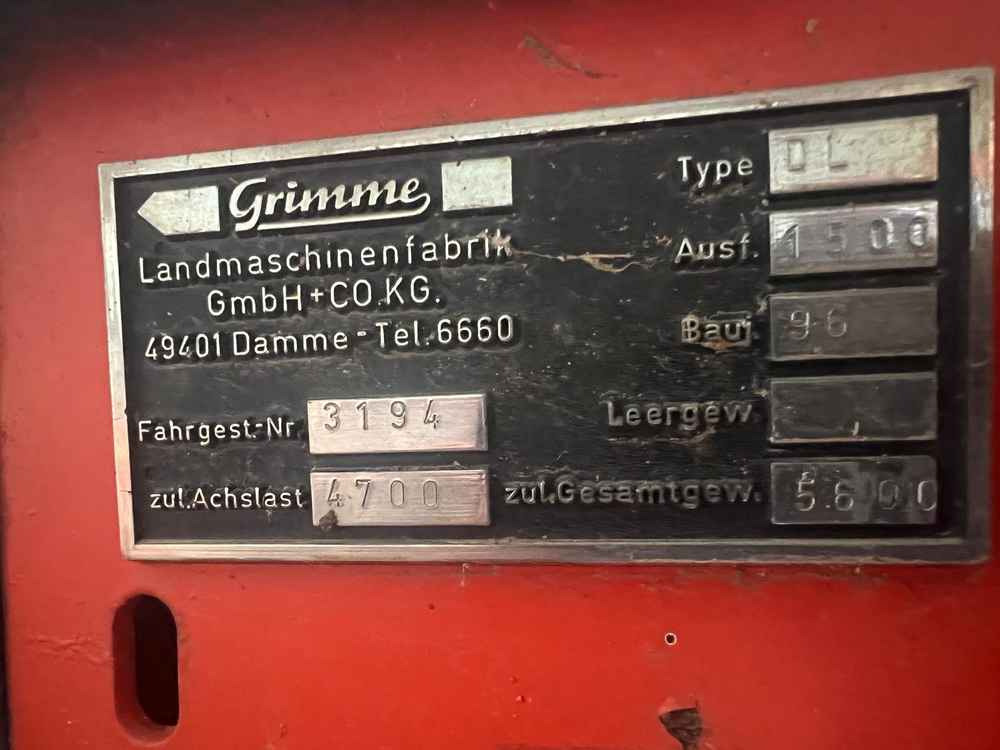 Grimme DL1500 - Cosechadora: foto 2 Grimme DL1500 - Cosechadora: foto 2