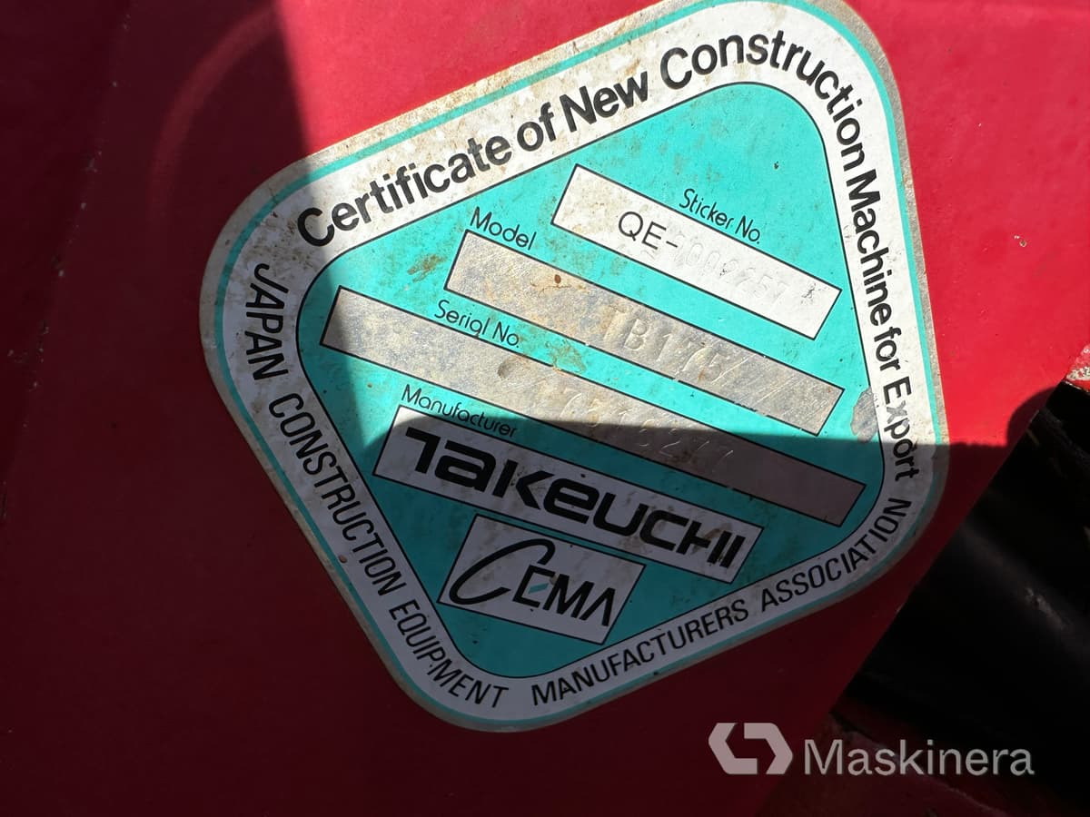 Leasing de Grävmaskin Takeuchi TB175 Grävmaskin Takeuchi TB175: foto 48 Leasing de Grävmaskin Takeuchi TB175 Grävmaskin Takeuchi TB175: foto 48