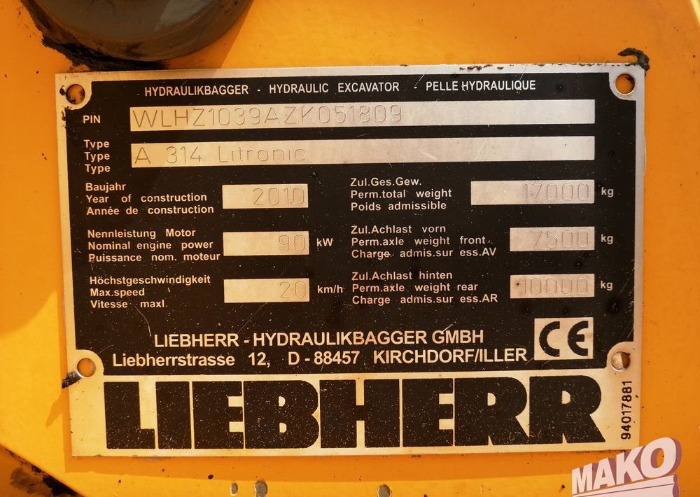 Leasing de  Liebherr A 314 Litronic Liebherr A 314 Litronic: foto 11