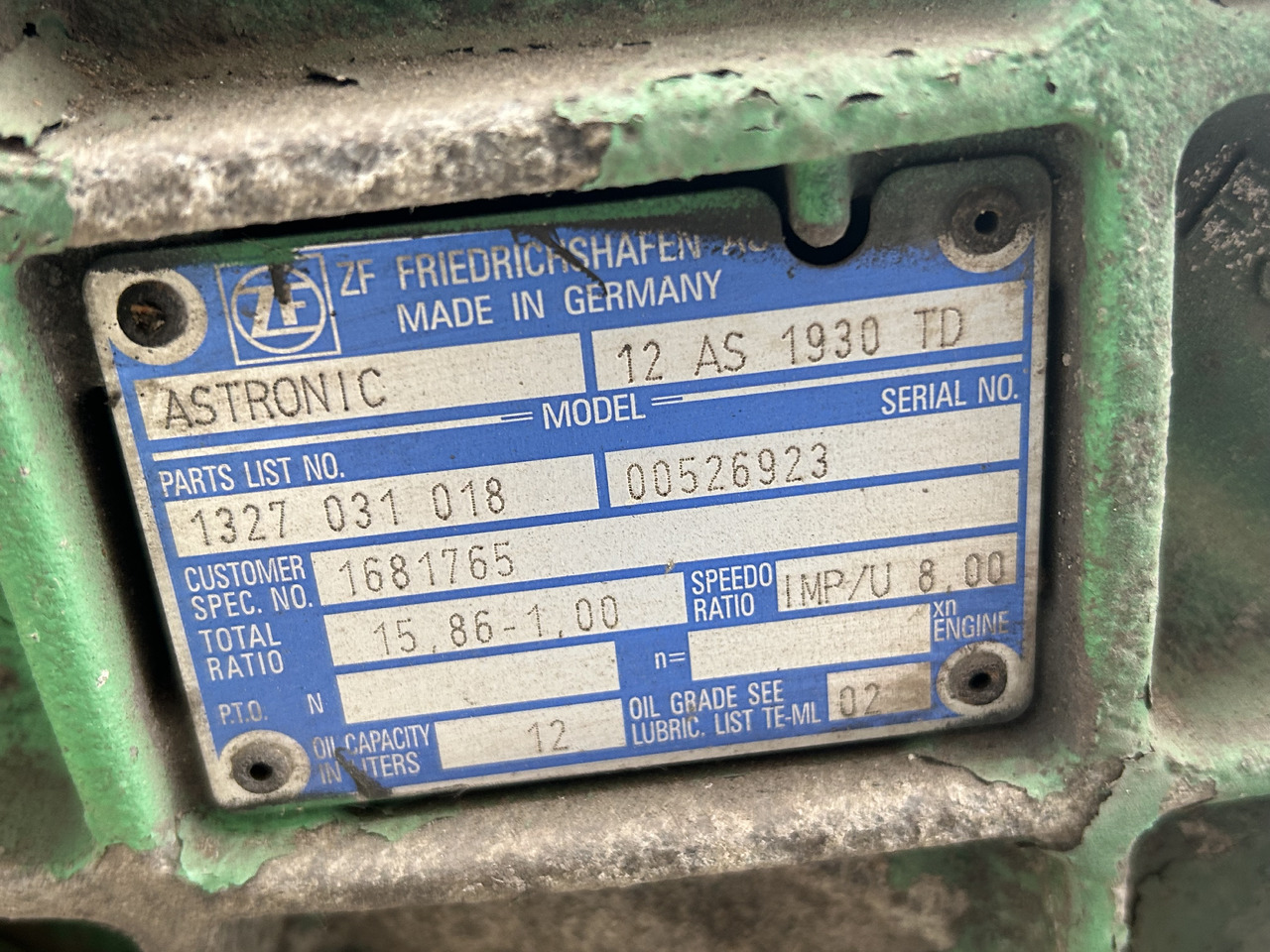 DAF DAF CF85 12AS1930 TD 1681765 DAF CF 85 - Caja de cambios para Camión: foto 3 DAF DAF CF85 12AS1930 TD 1681765 DAF CF 85 - Caja de cambios para Camión: foto 3