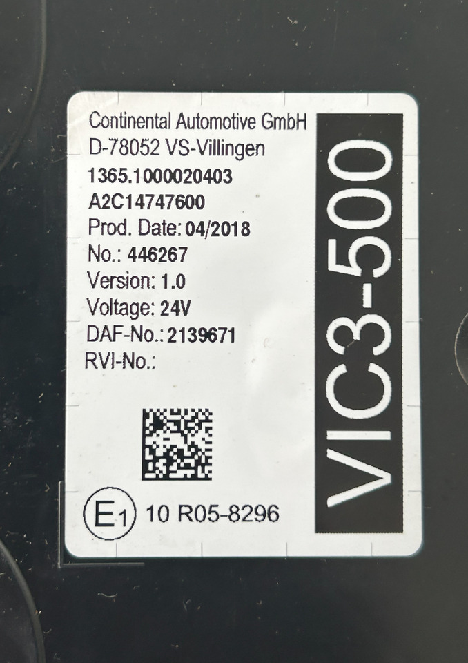 DAF XF 106 480 VIC3-500 2139671 VERSION 1.0 - Unidad de control para Camión: foto 4 DAF XF 106 480 VIC3-500 2139671 VERSION 1.0 - Unidad de control para Camión: foto 4