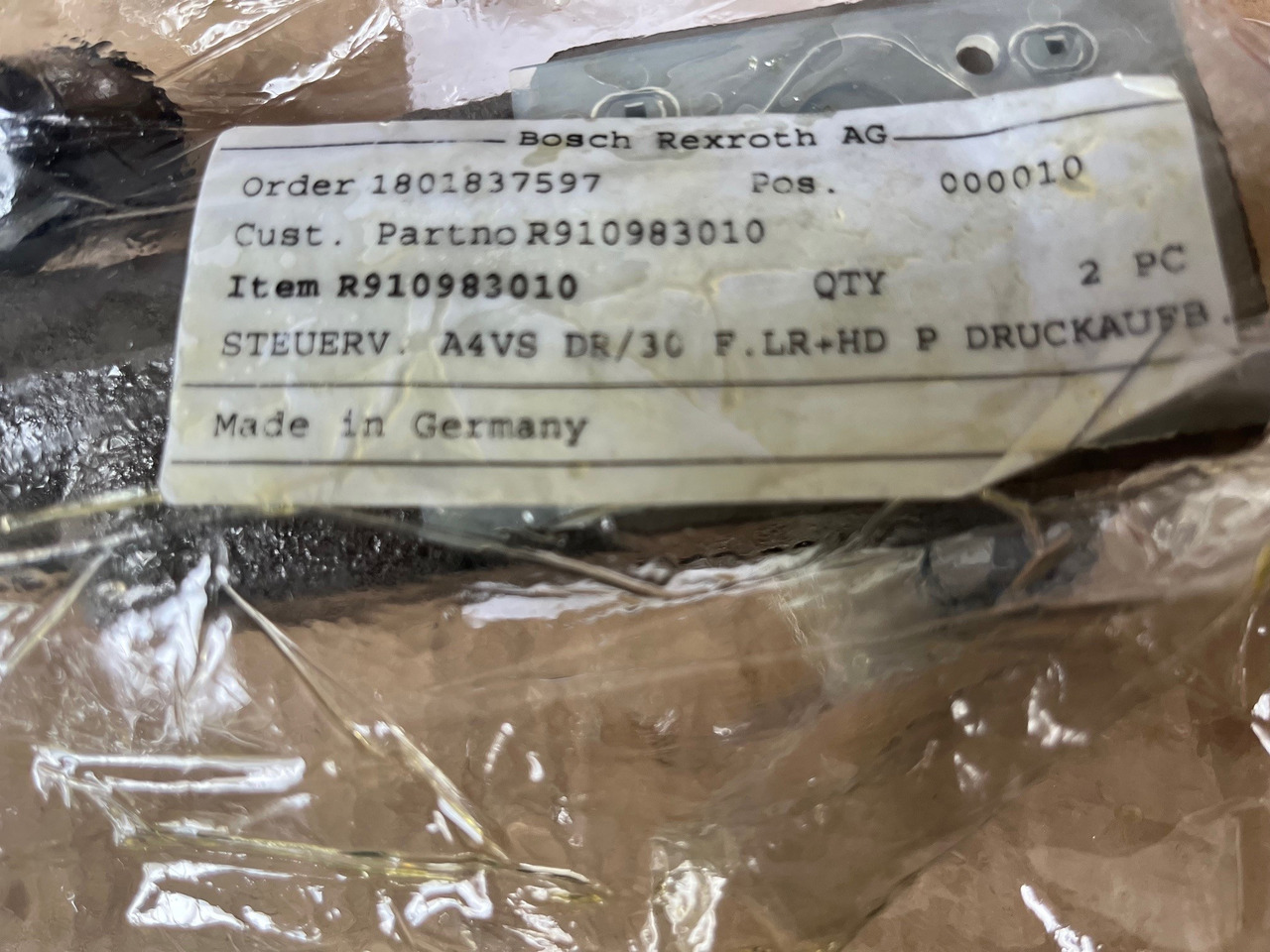 REXROTH Steuerventil A4VS DR/30 R910983010 - Piezas de recambio para Maquinaria de construcción: foto 2 REXROTH Steuerventil A4VS DR/30 R910983010 - Piezas de recambio para Maquinaria de construcción: foto 2