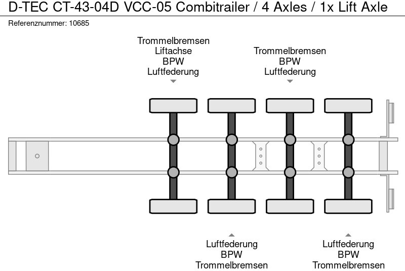 Semirremolque portacontenedore/ Intercambiable D-Tec CT-43-04D VCC-05 Combitrailer / 4 Axles / 1x Lift Axle: foto 12