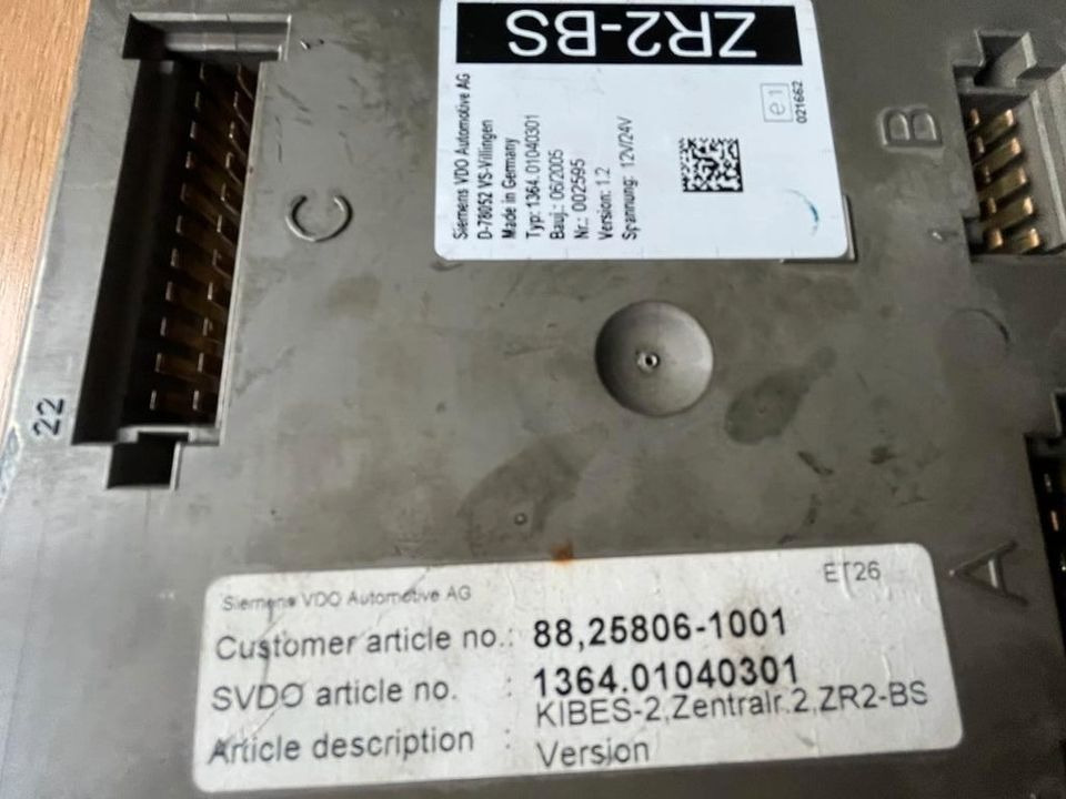 MAN Siemens VDO ZR2-BS Steuergerät 88.25806-1001 - Unidad de control para Camión: foto 2 MAN Siemens VDO ZR2-BS Steuergerät 88.25806-1001 - Unidad de control para Camión: foto 2