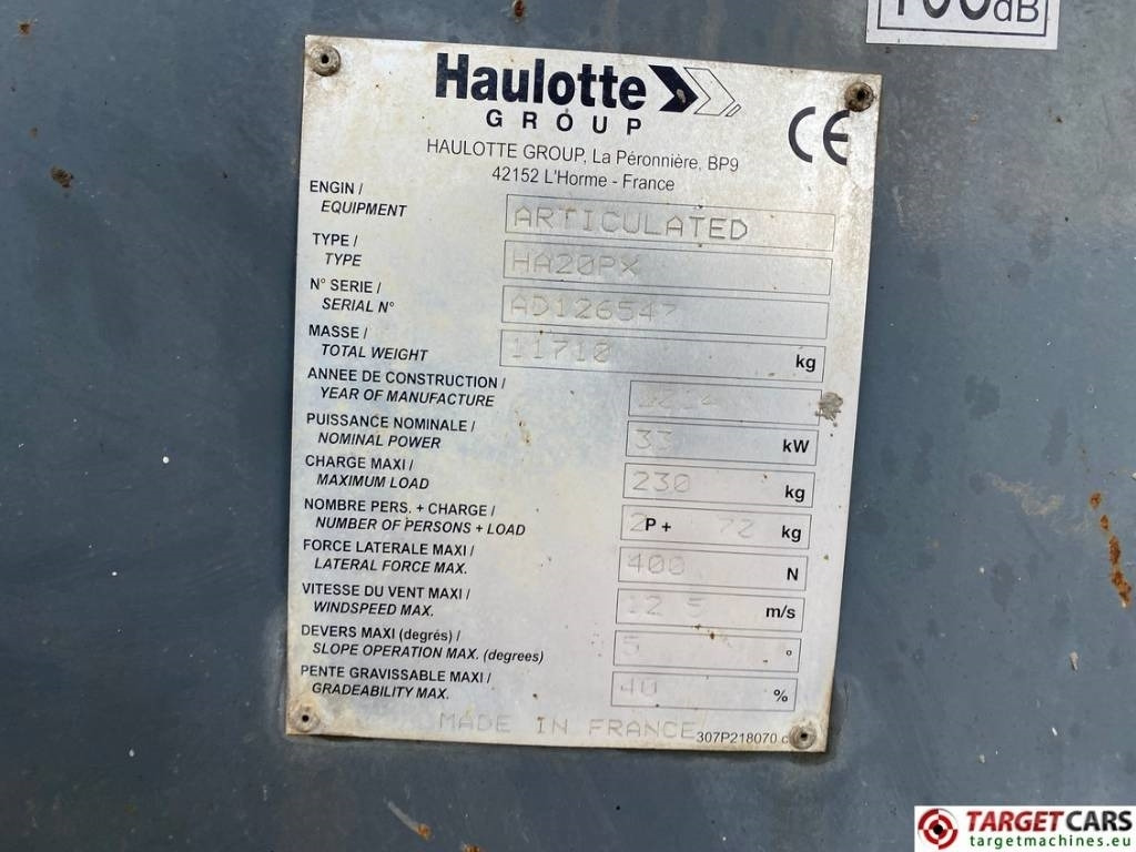 Plataforma articulada Haulotte HA20PX Articulated 4x4x4 Diesel Boom Lift 2065cm: foto 10 Plataforma articulada Haulotte HA20PX Articulated 4x4x4 Diesel Boom Lift 2065cm: foto 10