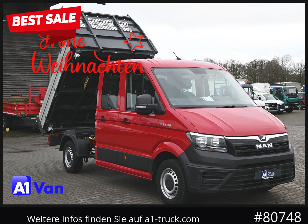 MAN TGE 3.180 Doka Kipper,Klima, AHK,Tüv Neu - Volquete furgoneta, Furgoneta combi: foto 1 MAN TGE 3.180 Doka Kipper,Klima, AHK,Tüv Neu - Volquete furgoneta, Furgoneta combi: foto 1