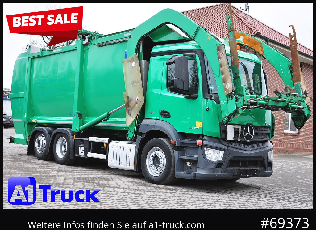 MERCEDES-BENZ Antos 2533, HS Millenium XXL37 Überkopflader, - Camión de basura: foto 1 MERCEDES-BENZ Antos 2533, HS Millenium XXL37 Überkopflader, - Camión de basura: foto 1