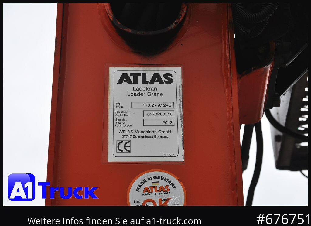 MERCEDES-BENZ Axor 2543, Atlas 170.2 Kran, Lift-Lenkachse, - Camión caja abierta, Camión grúa: foto 2 MERCEDES-BENZ Axor 2543, Atlas 170.2 Kran, Lift-Lenkachse, - Camión caja abierta, Camión grúa: foto 2