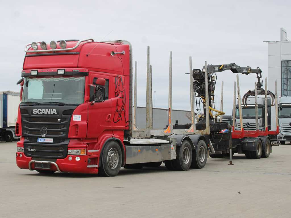 Scania R 480, HYDRAULIC ARM LHO L120Z(78), 6X4 - Camión forestal, Camión grúa: foto 1 Scania R 480, HYDRAULIC ARM LHO L120Z(78), 6X4 - Camión forestal, Camión grúa: foto 1