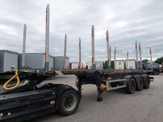 DOLL Holzauflieger H3S-12, Tydraul , Langholz, 2+4 verstellbare Rungenpaare, Langholz, Liftachse, - Semirremolque forestal: foto 1 DOLL Holzauflieger H3S-12, Tydraul , Langholz, 2+4 verstellbare Rungenpaare, Langholz, Liftachse, - Semirremolque forestal: foto 1