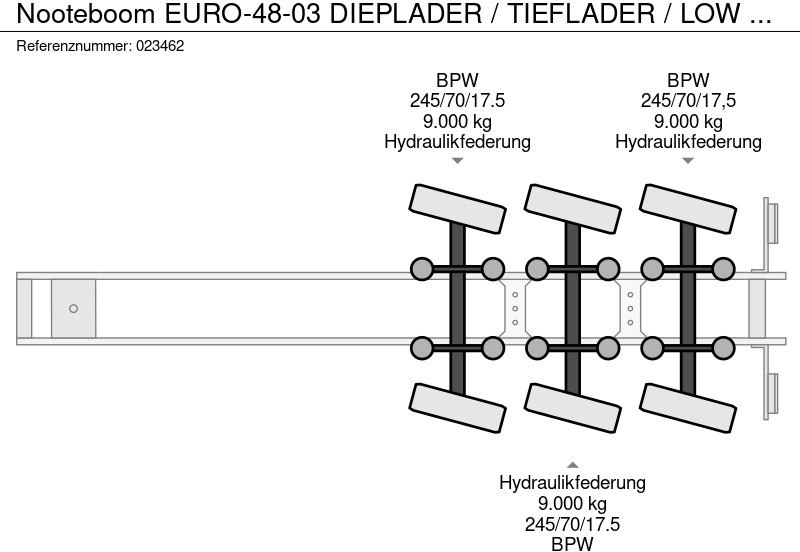 Semirremolque góndola rebajadas Nooteboom EURO-48-03 DIEPLADER / TIEFLADER / LOW LOADER MET HYDRAULISCH VERING EN STUURASSEN: foto 19