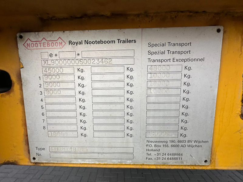 Semirremolque góndola rebajadas Nooteboom EURO-48-03 DIEPLADER / TIEFLADER / LOW LOADER MET HYDRAULISCH VERING EN STUURASSEN: foto 18