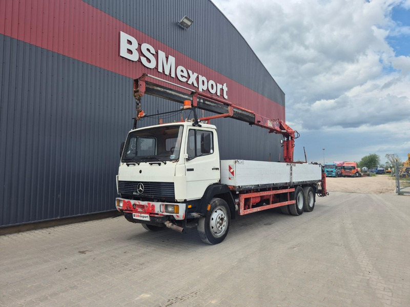 Mercedes-Benz 1320 + HMF 6.5 ton crane - Camión caja abierta, Camión grúa: foto 1 Mercedes-Benz 1320 + HMF 6.5 ton crane - Camión caja abierta, Camión grúa: foto 1