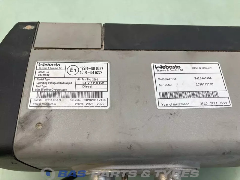 Webasto AirTop Evo 2000 Standkachel 7484544810 - Calefacción/ Ventilación para Camión: foto 3 Webasto AirTop Evo 2000 Standkachel 7484544810 - Calefacción/ Ventilación para Camión: foto 3