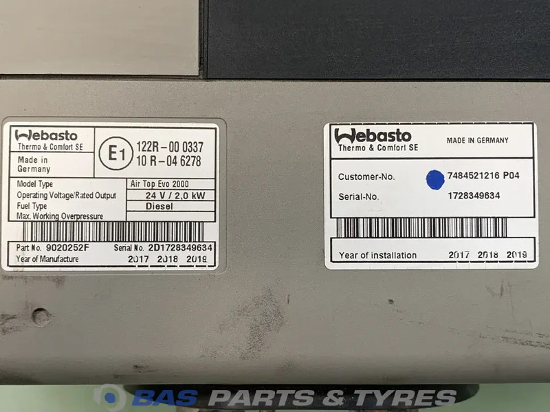 Webasto C-Serie AirTop Evo 2000 Standkachel 7484521216 - Calefacción/ Ventilación para Camión: foto 5 Webasto C-Serie AirTop Evo 2000 Standkachel 7484521216 - Calefacción/ Ventilación para Camión: foto 5