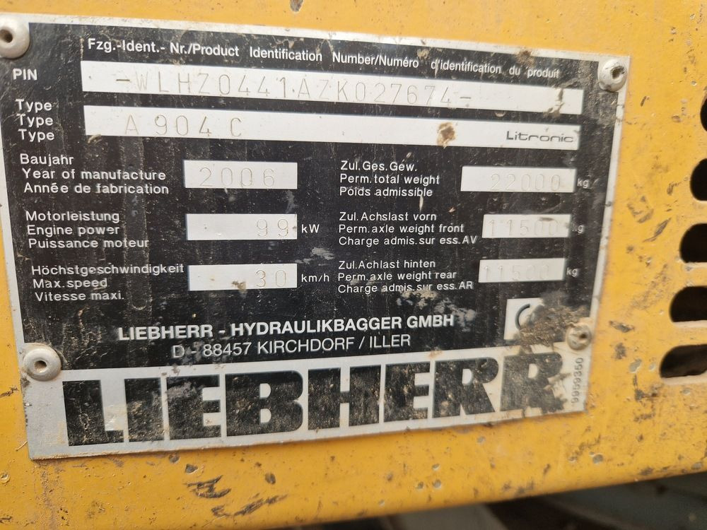 LIEBHERR A904C - Excavadora de ruedas: foto 5 LIEBHERR A904C - Excavadora de ruedas: foto 5