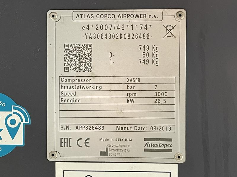 Atlas-Copco XAS 58 KD - Compresor de aire: foto 4 Atlas-Copco XAS 58 KD - Compresor de aire: foto 4