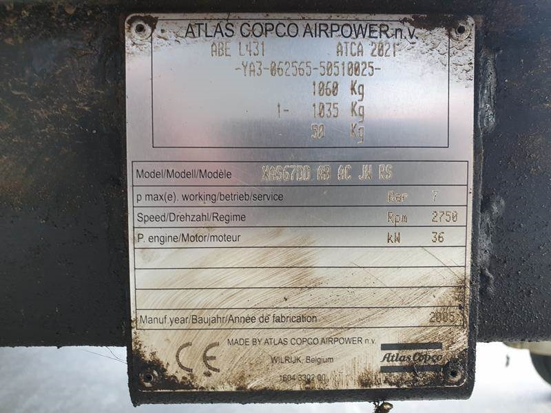 Compresor de aire Atlas-Copco XAS 67 DD - G: foto 12 Compresor de aire Atlas-Copco XAS 67 DD - G: foto 12