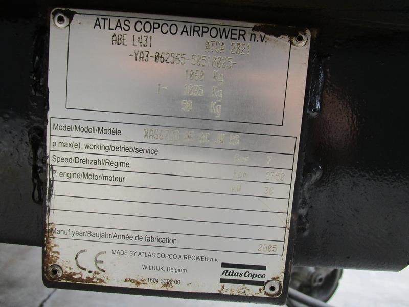 Compresor de aire Atlas-Copco XAS 67 DD - G: foto 13 Compresor de aire Atlas-Copco XAS 67 DD - G: foto 13