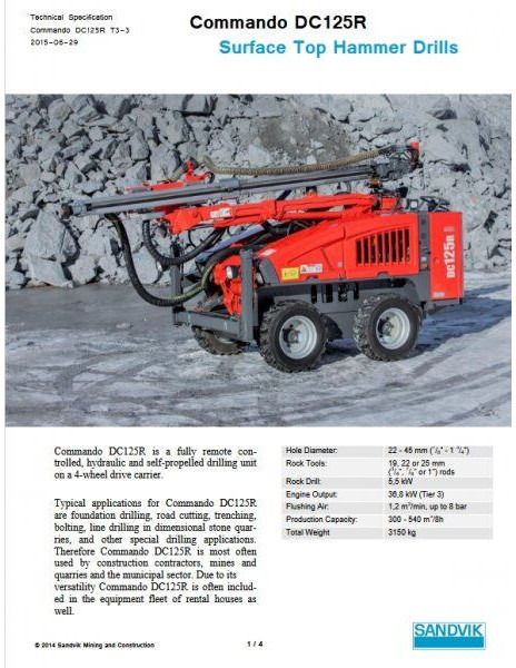 Sandvik DC 125R Commando - Perforadora: foto 5 Sandvik DC 125R Commando - Perforadora: foto 5