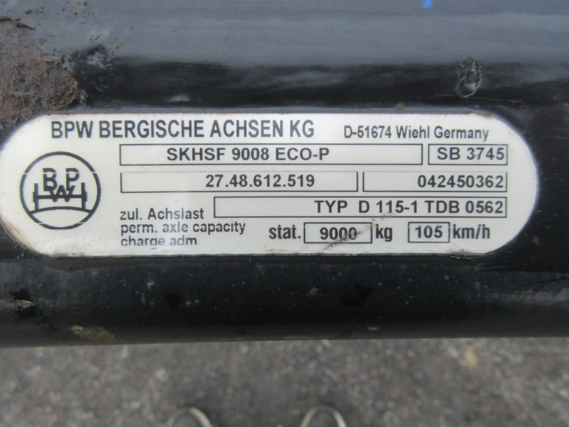 Eje y piezas para Camión BPW SKHSF9008 ECO-P D 115-1 TDB-0562 BPW AS: foto 6