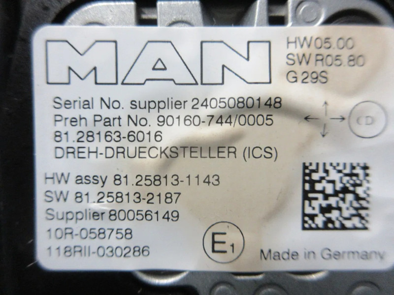 MAN 81.25813-1143 // 81.25813-2187 81.61701-0453 MULTIE KNOP MAN TGX 18.520 - Sistema eléctrico para Camión: foto 4 MAN 81.25813-1143 // 81.25813-2187 81.61701-0453 MULTIE KNOP MAN TGX 18.520 - Sistema eléctrico para Camión: foto 4