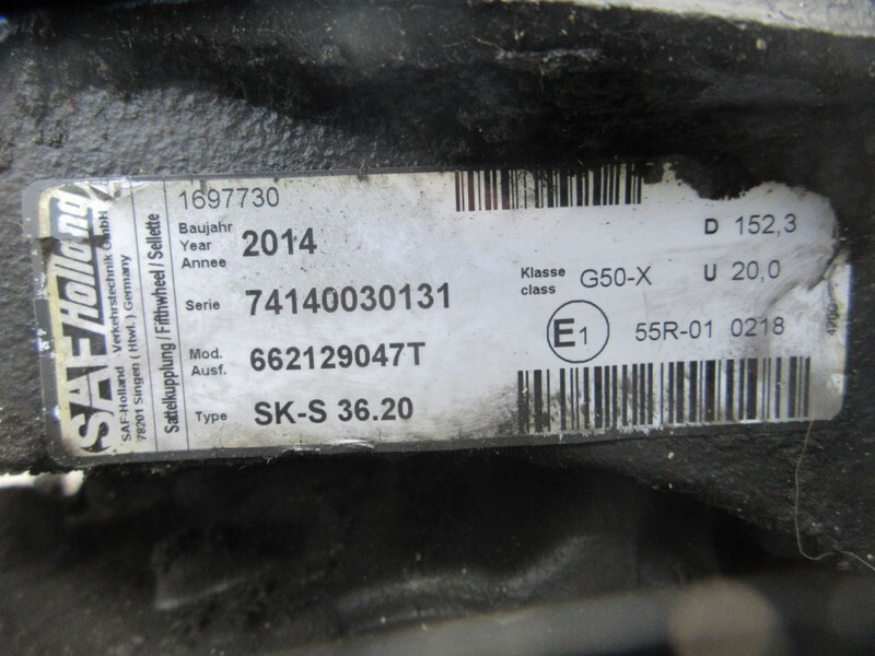 SAF 74140030131 / SK-S36.20 G50-X D 152 / 74140030131 / SK-S36.20 G50-X D 152 / SAF HOLLAND - Quinta rueda para Camión: foto 5 SAF 74140030131 / SK-S36.20 G50-X D 152 / 74140030131 / SK-S36.20 G50-X D 152 / SAF HOLLAND - Quinta rueda para Camión: foto 5