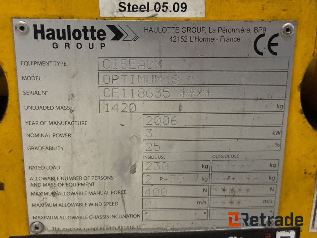 Maquinaria de construcción Sakselift Haulotte Optimum 8 - 8 meter / scissor lift: foto 17