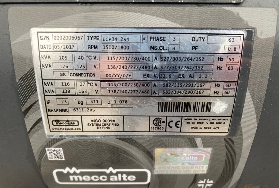 Diversen ECP34 2S4 - Iveco Engine,126kVA,New oils, filters, Mecc Alte ECP34 2S4 - Generador industriale: foto 4 Diversen ECP34 2S4 - Iveco Engine,126kVA,New oils, filters, Mecc Alte ECP34 2S4 - Generador industriale: foto 4