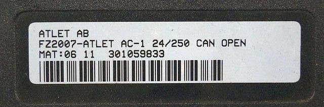 Atlet 301059833 | Rij regeling drive controller fz2007-Atlet AC-1 24/250A Can Op - Unidad de control para Equipo de manutención: foto 2 Atlet 301059833 | Rij regeling drive controller fz2007-Atlet AC-1 24/250A Can Op - Unidad de control para Equipo de manutención: foto 2