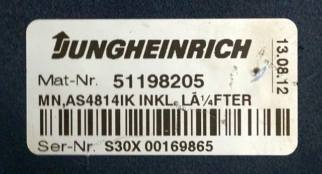 Jungheinrich 51159321 | Rij/hef regeling drive/lifting controller AS4814Ik Index - Unidad de control para Equipo de manutención: foto 5 Jungheinrich 51159321 | Rij/hef regeling drive/lifting controller AS4814Ik Index - Unidad de control para Equipo de manutención: foto 5