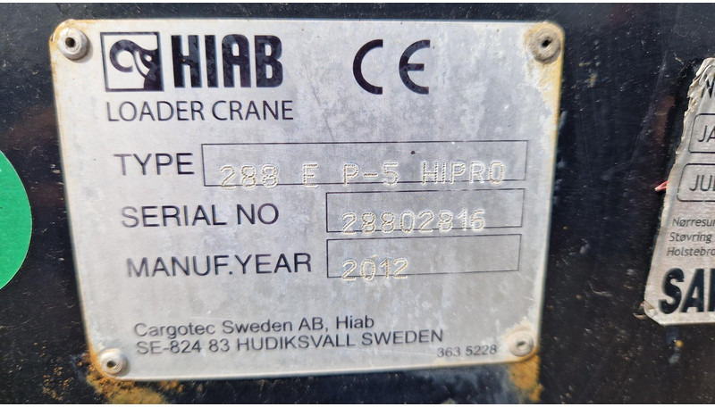 Grúa para camión para Camión Hiab 288 EP-5 HIPRO: foto 6 Grúa para camión para Camión Hiab 288 EP-5 HIPRO: foto 6