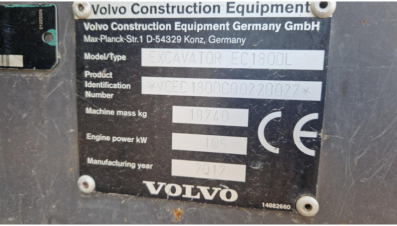 Volvo EC180DL - Excavadora de cadenas: foto 5 Volvo EC180DL - Excavadora de cadenas: foto 5