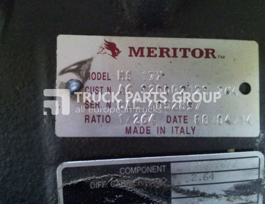 RENAULT MERITOR RSS1344C, ratio 2.64; 2.85; 3.08, MERITOR RSS1344C, MS17 differential - Diferencial para Camión: foto 1 RENAULT MERITOR RSS1344C, ratio 2.64; 2.85; 3.08, MERITOR RSS1344C, MS17 differential - Diferencial para Camión: foto 1