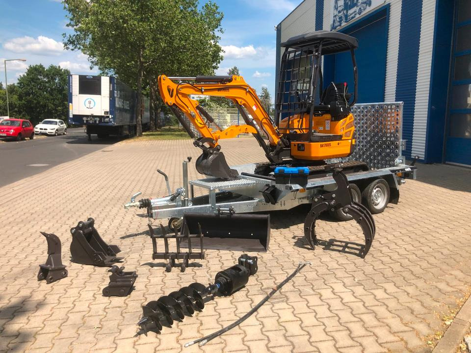 Minibagger BK1700JS + Tieflader + Zubehör *INKL.19% MWST*BERGER KRAUS*KUBOTA*JOYST*SOFORT! - Miniexcavadora, Remolque: foto 1 Minibagger BK1700JS + Tieflader + Zubehör *INKL.19% MWST*BERGER KRAUS*KUBOTA*JOYST*SOFORT! - Miniexcavadora, Remolque: foto 1