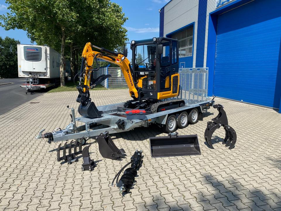 Minibagger BK2000KSR + Tieflader + Zubehör *INKL.19% MWST*BERGER KRAUS*YANMAR*SCHWENKARM* VERSTELLFAHRWERK** - Miniexcavadora, Remolque: foto 2 Minibagger BK2000KSR + Tieflader + Zubehör *INKL.19% MWST*BERGER KRAUS*YANMAR*SCHWENKARM* VERSTELLFAHRWERK** - Miniexcavadora, Remolque: foto 2