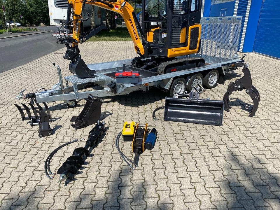 Minibagger BK2000KSR + Tieflader + Zubehör *INKL.19% MWST*BERGER KRAUS*YANMAR*SCHWENKARM* VERSTELLFAHRWERK* - Miniexcavadora, Remolque: foto 2 Minibagger BK2000KSR + Tieflader + Zubehör *INKL.19% MWST*BERGER KRAUS*YANMAR*SCHWENKARM* VERSTELLFAHRWERK* - Miniexcavadora, Remolque: foto 2