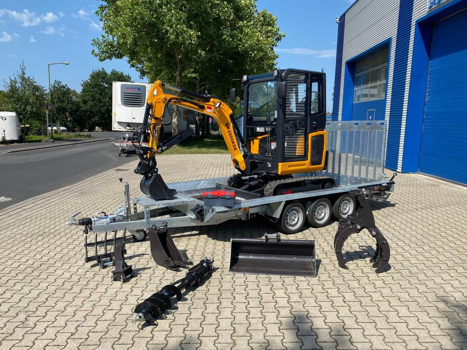 Minibagger BK2000KSR + Tieflader + Zubehör *INKL.19% MWST*BERGER KRAUS*YANMAR*SCHWENKARM* VERSTELLFAHRWERK** - Miniexcavadora, Remolque: foto 1 Minibagger BK2000KSR + Tieflader + Zubehör *INKL.19% MWST*BERGER KRAUS*YANMAR*SCHWENKARM* VERSTELLFAHRWERK** - Miniexcavadora, Remolque: foto 1