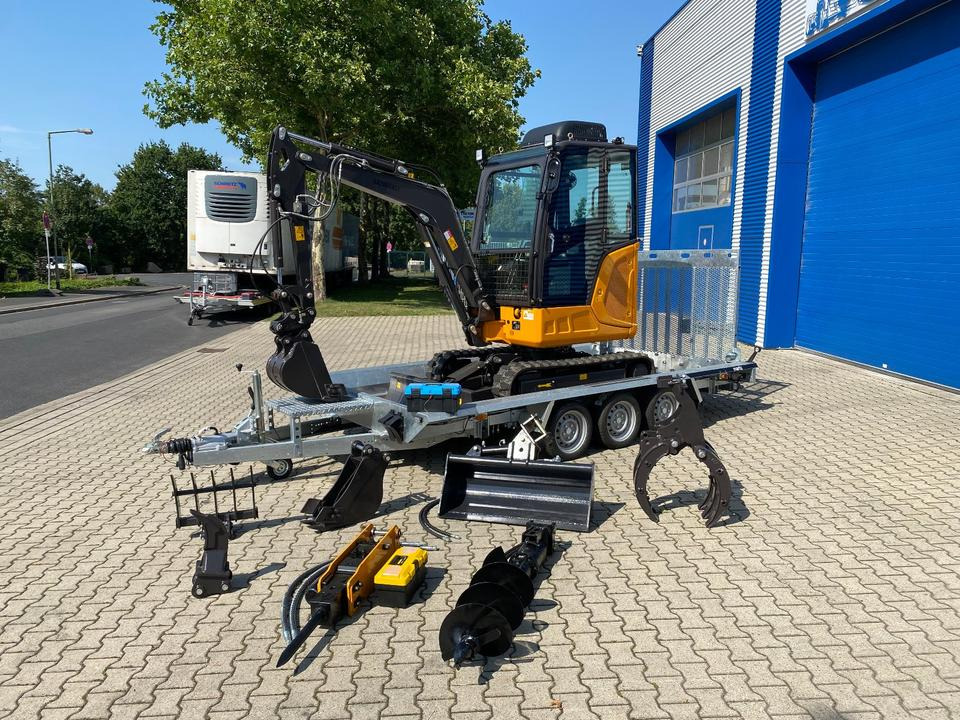 Minibagger BK2800ASR + Tieflader + Zubehör *INKL.19% MWST*BERGER KRAUS*KUBOTA*SCHWENKARM* VERSTELLFAHRWERK*KLIMA* - Miniexcavadora, Remolque: foto 1 Minibagger BK2800ASR + Tieflader + Zubehör *INKL.19% MWST*BERGER KRAUS*KUBOTA*SCHWENKARM* VERSTELLFAHRWERK*KLIMA* - Miniexcavadora, Remolque: foto 1