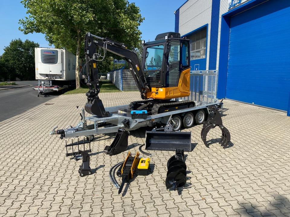 Minibagger BK2800ASR + Tieflader + Zubehör *INKL.19% MWST*BERGER KRAUS*KUBOTA*SCHWENKARM* VERSTELLFAHRWERK*KLIMA* - Miniexcavadora, Remolque: foto 2 Minibagger BK2800ASR + Tieflader + Zubehör *INKL.19% MWST*BERGER KRAUS*KUBOTA*SCHWENKARM* VERSTELLFAHRWERK*KLIMA* - Miniexcavadora, Remolque: foto 2
