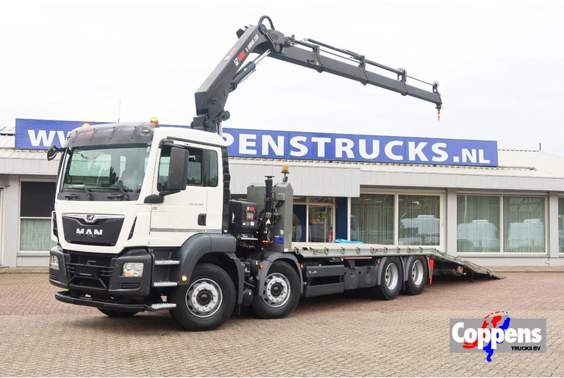 MAN TGS 35.360 Oprijwagen + HIAB 228 E3 Kraan 8x2 - Camión portavehículos: foto 1 MAN TGS 35.360 Oprijwagen + HIAB 228 E3 Kraan 8x2 - Camión portavehículos: foto 1