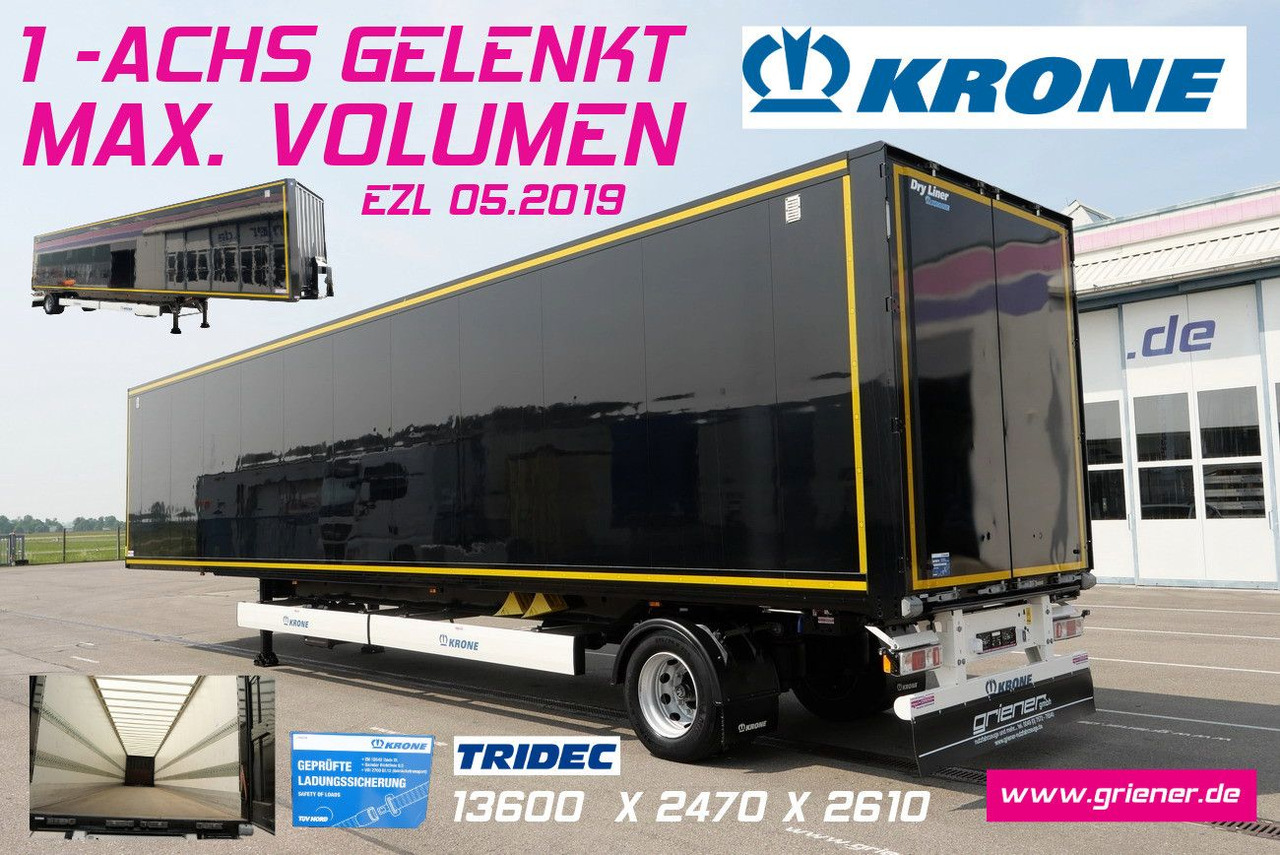 Krone KOFFER CITY KRONE 1-achs SEK 10 /TRIDEC /LENKUNG - Semirremolque caja cerrada: foto 1 Krone KOFFER CITY KRONE 1-achs SEK 10 /TRIDEC /LENKUNG - Semirremolque caja cerrada: foto 1